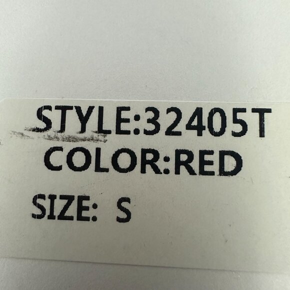 Blueb Collection Red Long-Sleeve Sheer Top With Gold Accents - Size S - Picture 5 of 6